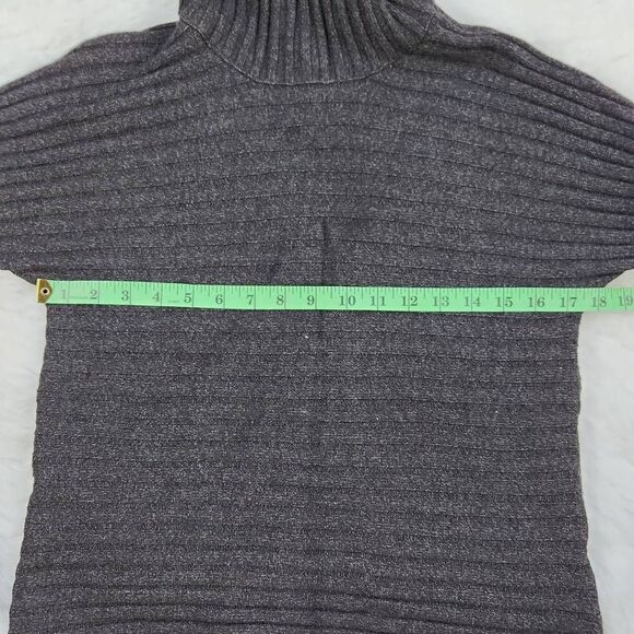 Cable & Gauge Turtleneck Knitted Sweater Charcoal Dark Grey Small - Picture 7 of 7